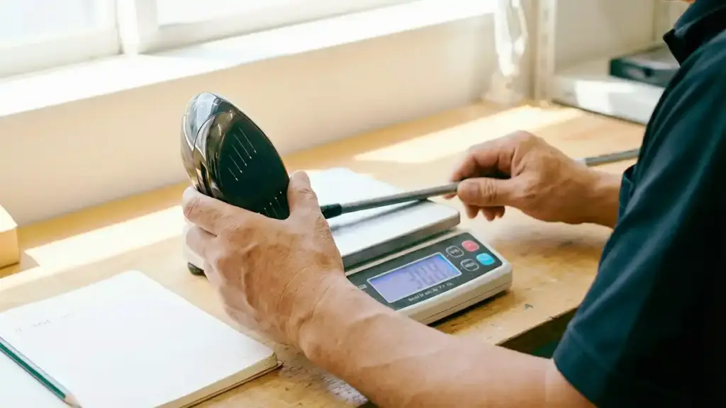 ゴルフクラブの重量を計測する